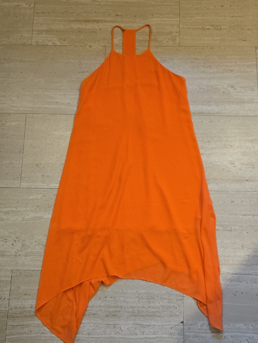 Shameless Silky Orange Midi Asymmetrical Dress